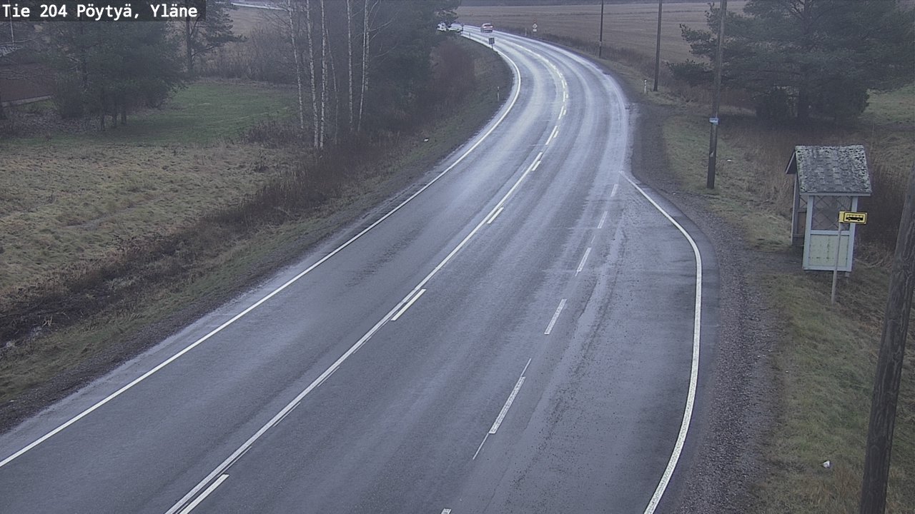 Weather Camera Image Road 204 Pöytyä, Yläne, Pöytyä, Varsinais-Suomi