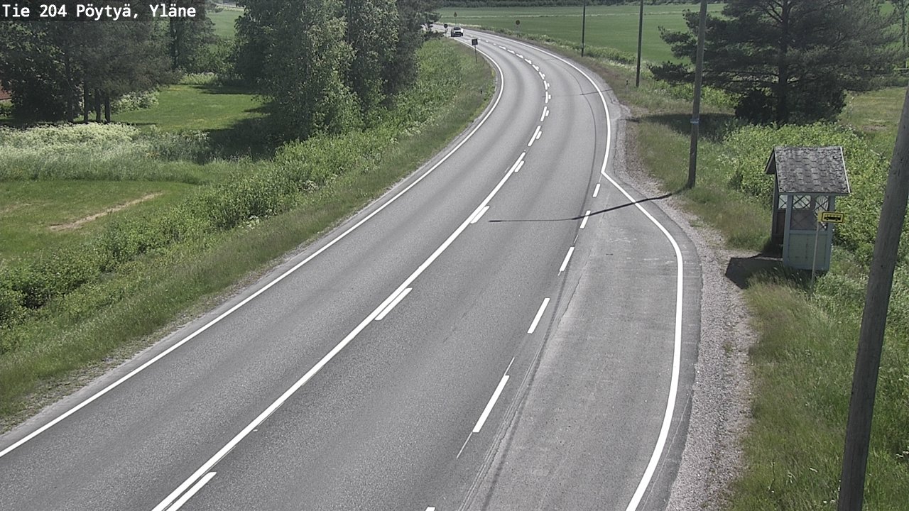 Weather Camera Image Road 204 Pöytyä, Yläne, Pöytyä, Varsinais-Suomi