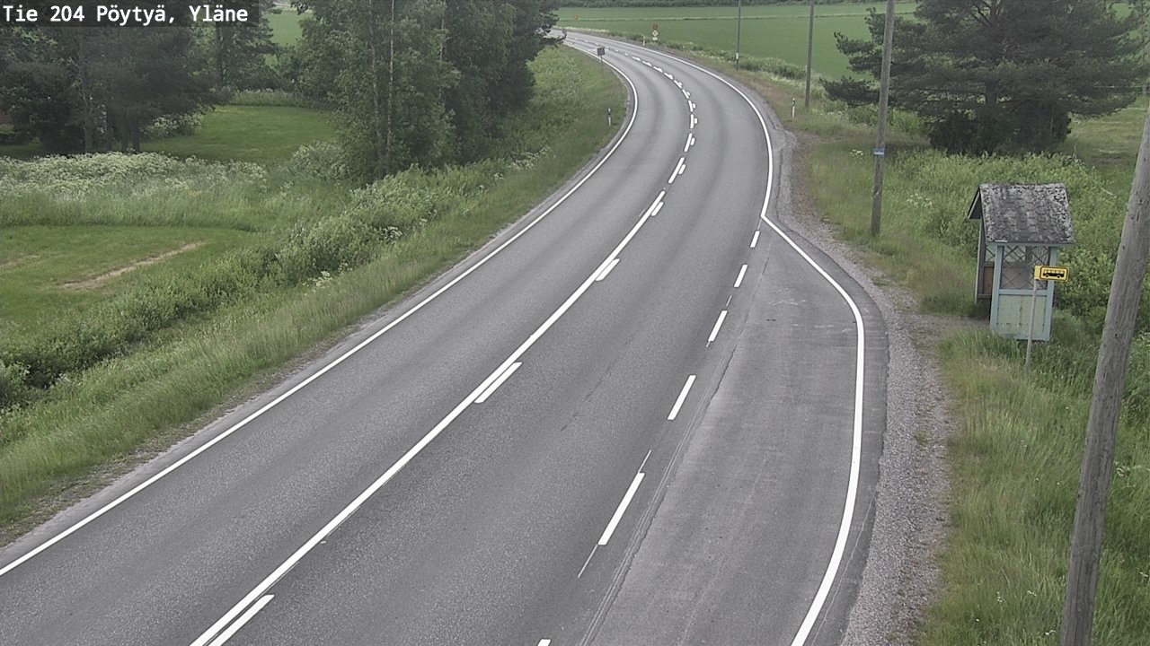 Weather Camera Image Road 204 Pöytyä, Yläne, Pöytyä, Varsinais-Suomi