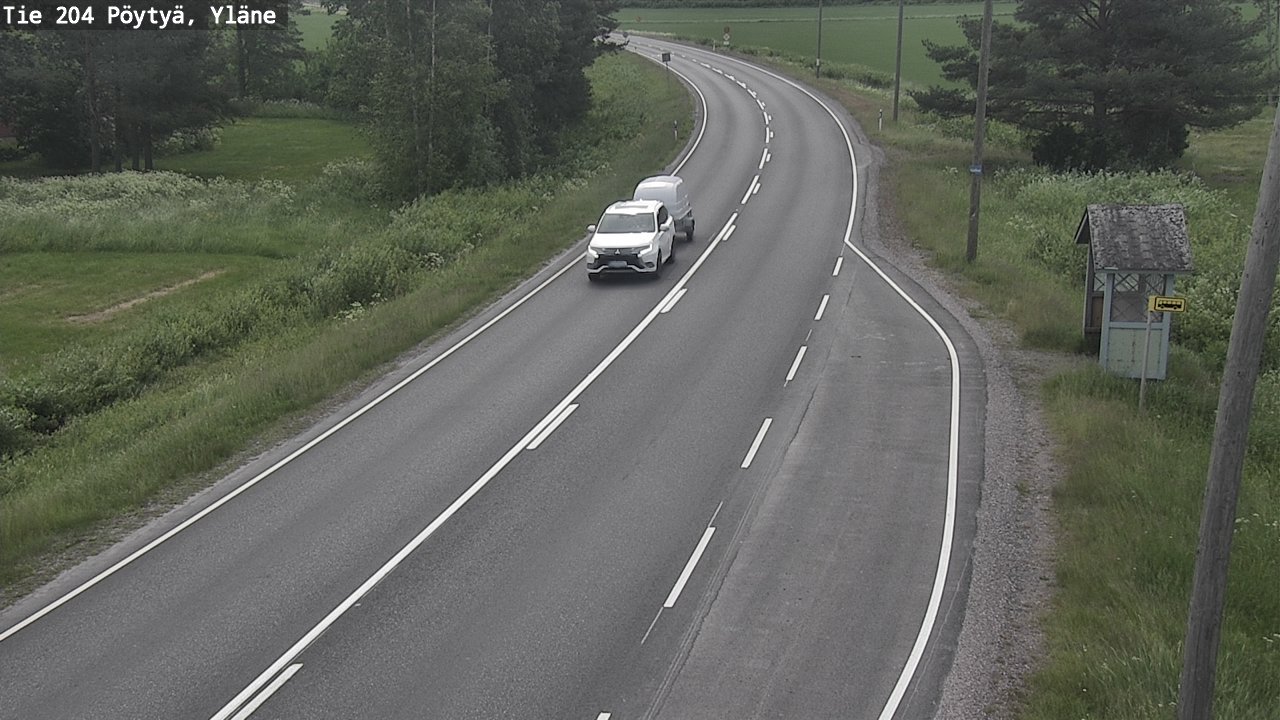 Weather Camera Image Road 204 Pöytyä, Yläne, Pöytyä, Varsinais-Suomi