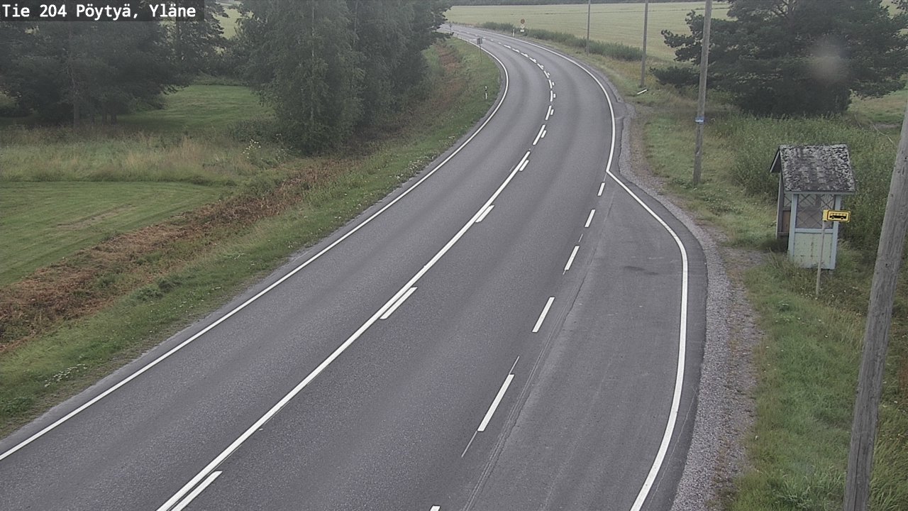 Weather Camera Image Road 204 Pöytyä, Yläne, Pöytyä, Varsinais-Suomi