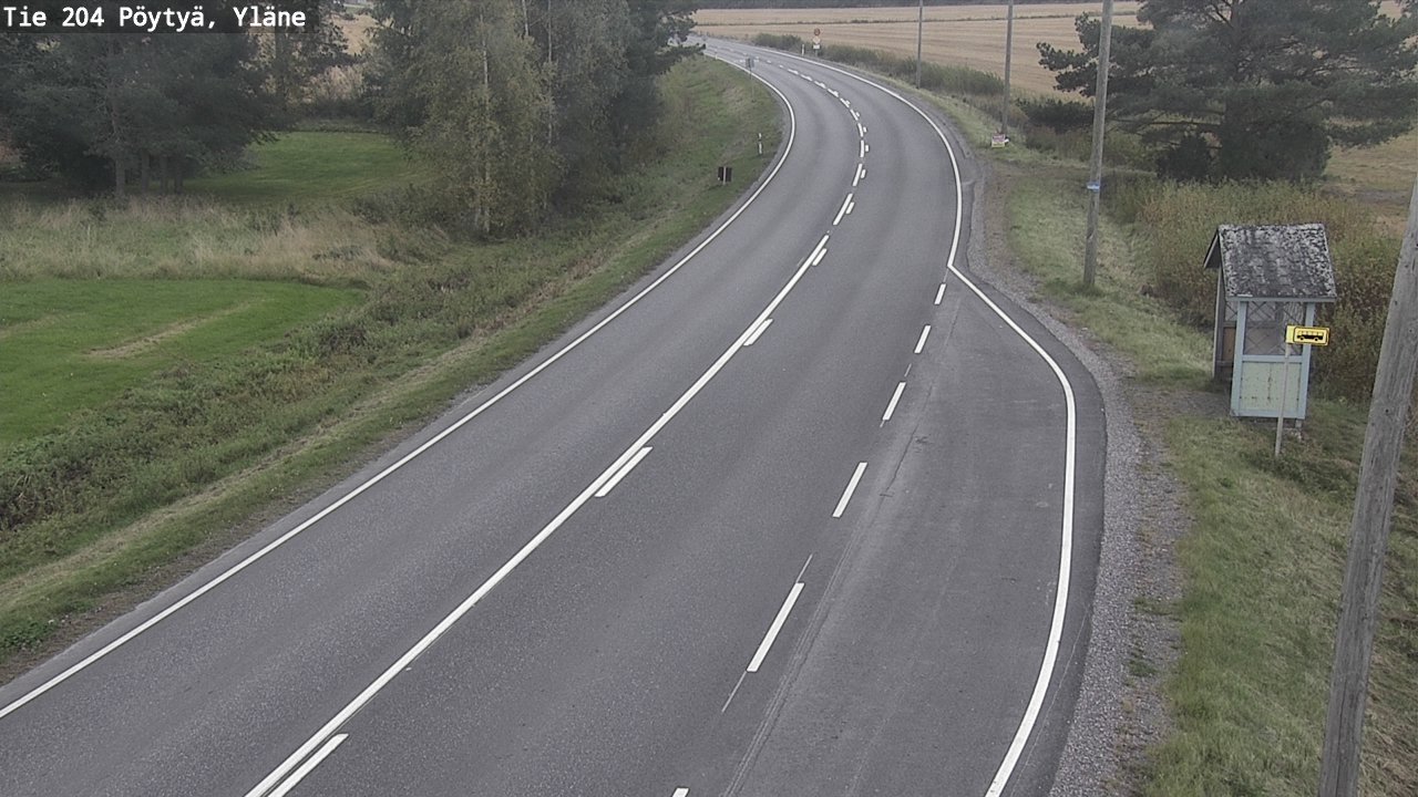 Weather Camera Image Road 204 Pöytyä, Yläne, Pöytyä, Varsinais-Suomi