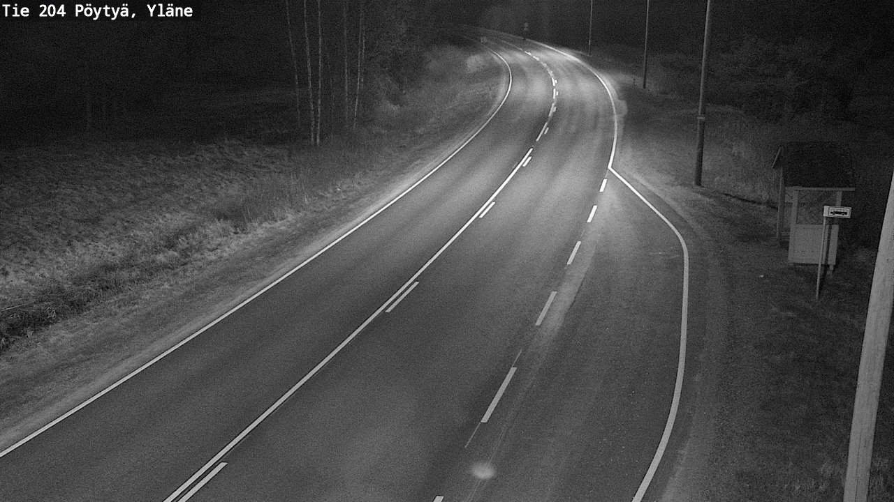 Weather Camera Image Road 204 Pöytyä, Yläne, Pöytyä, Varsinais-Suomi