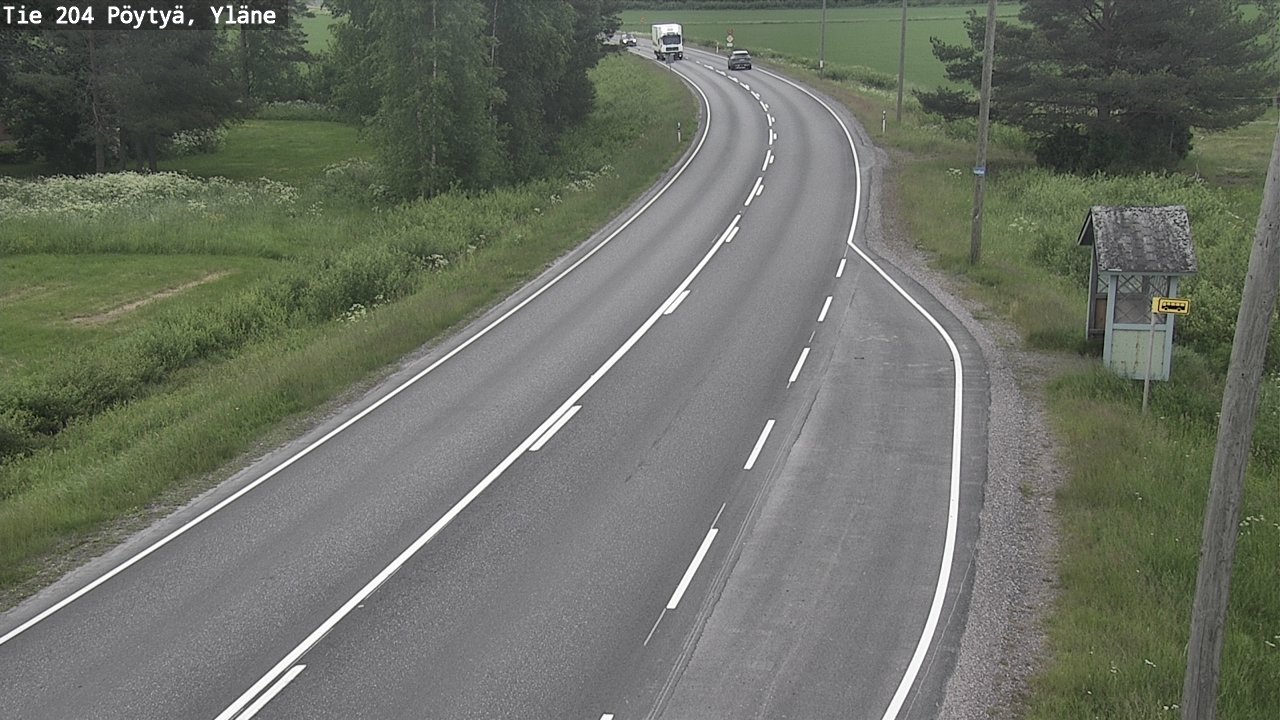 Weather Camera Image Road 204 Pöytyä, Yläne, Pöytyä, Varsinais-Suomi
