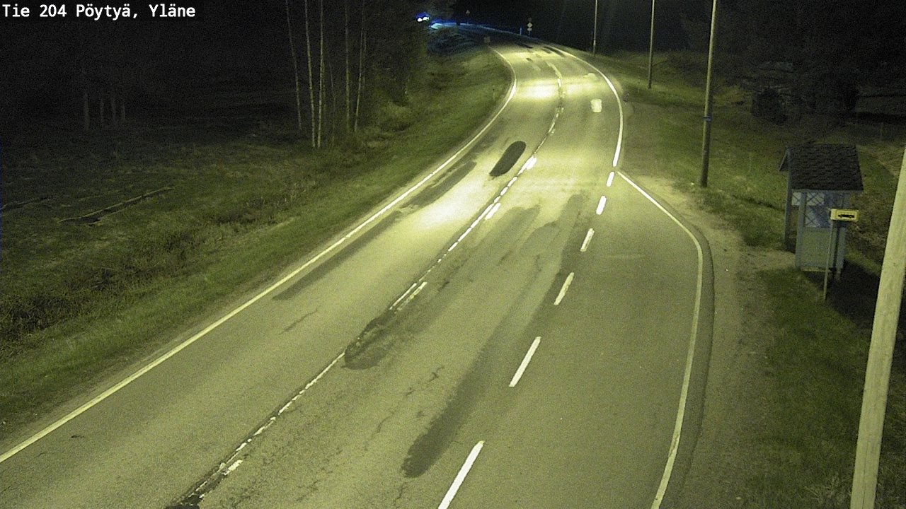Weather Camera Image Väg 204 Pöytyä, Yläne, Pöytyä, Varsinais-Suomi