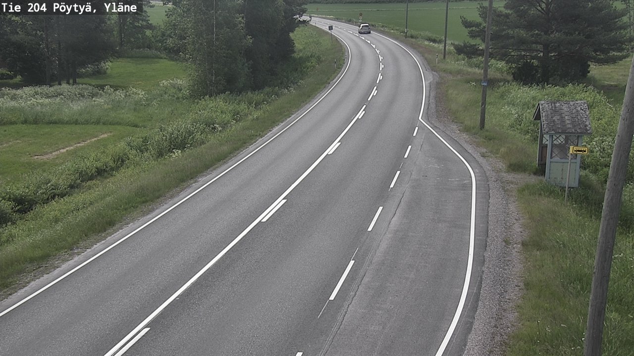 Weather Camera Image Road 204 Pöytyä, Yläne, Pöytyä, Varsinais-Suomi