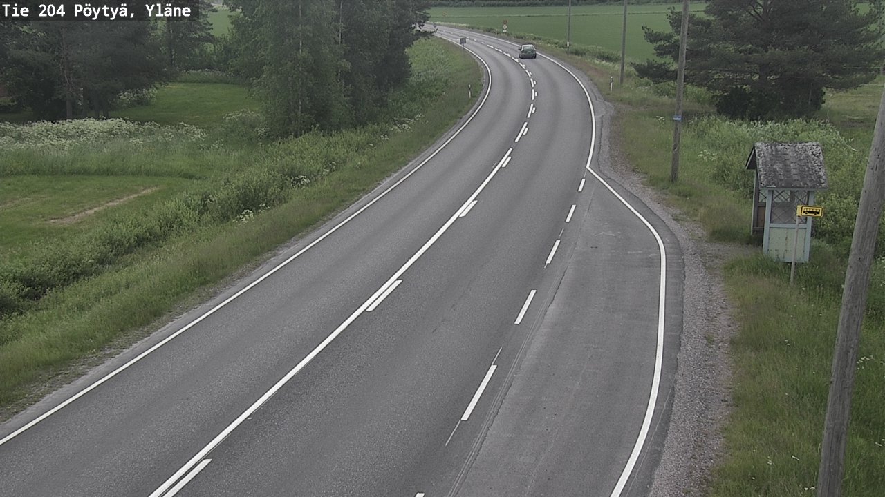 Weather Camera Image Road 204 Pöytyä, Yläne, Pöytyä, Varsinais-Suomi