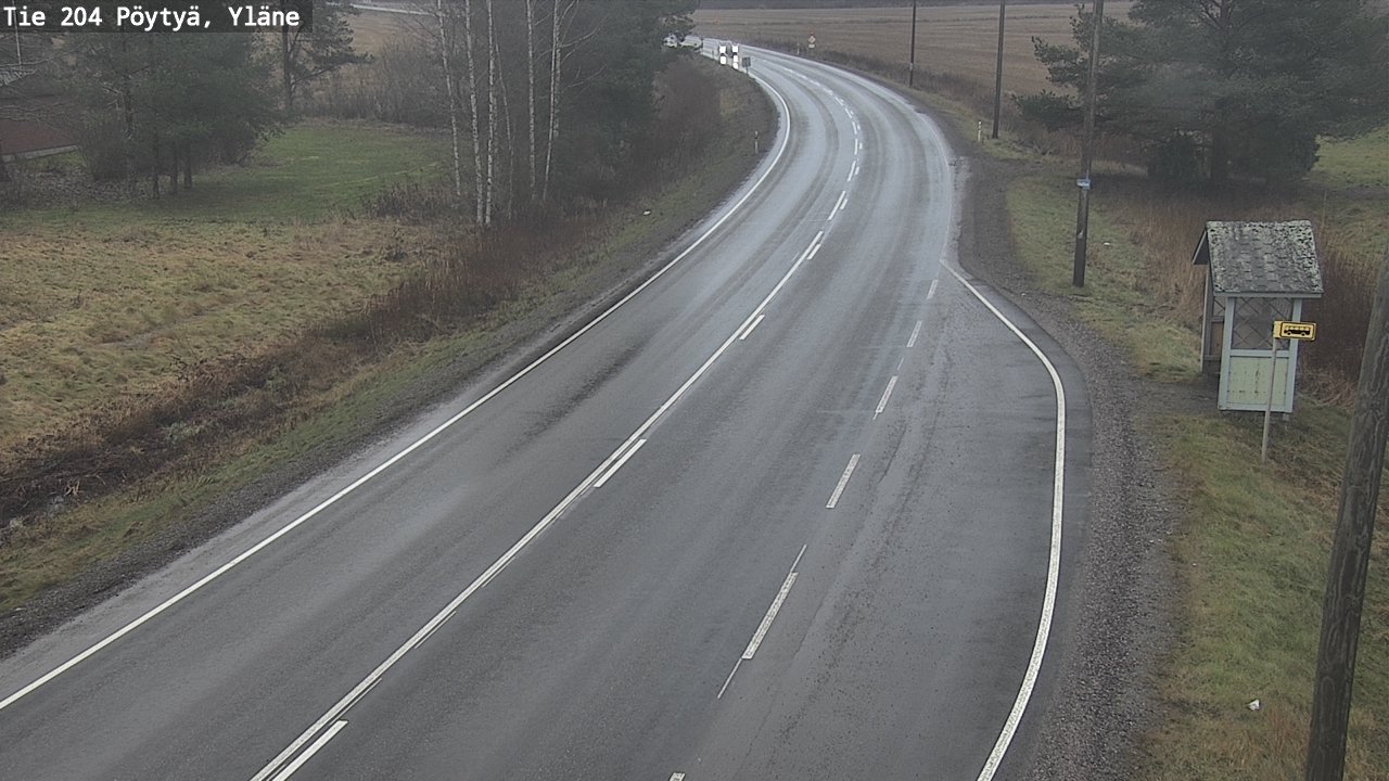 Weather Camera Image Road 204 Pöytyä, Yläne, Pöytyä, Varsinais-Suomi