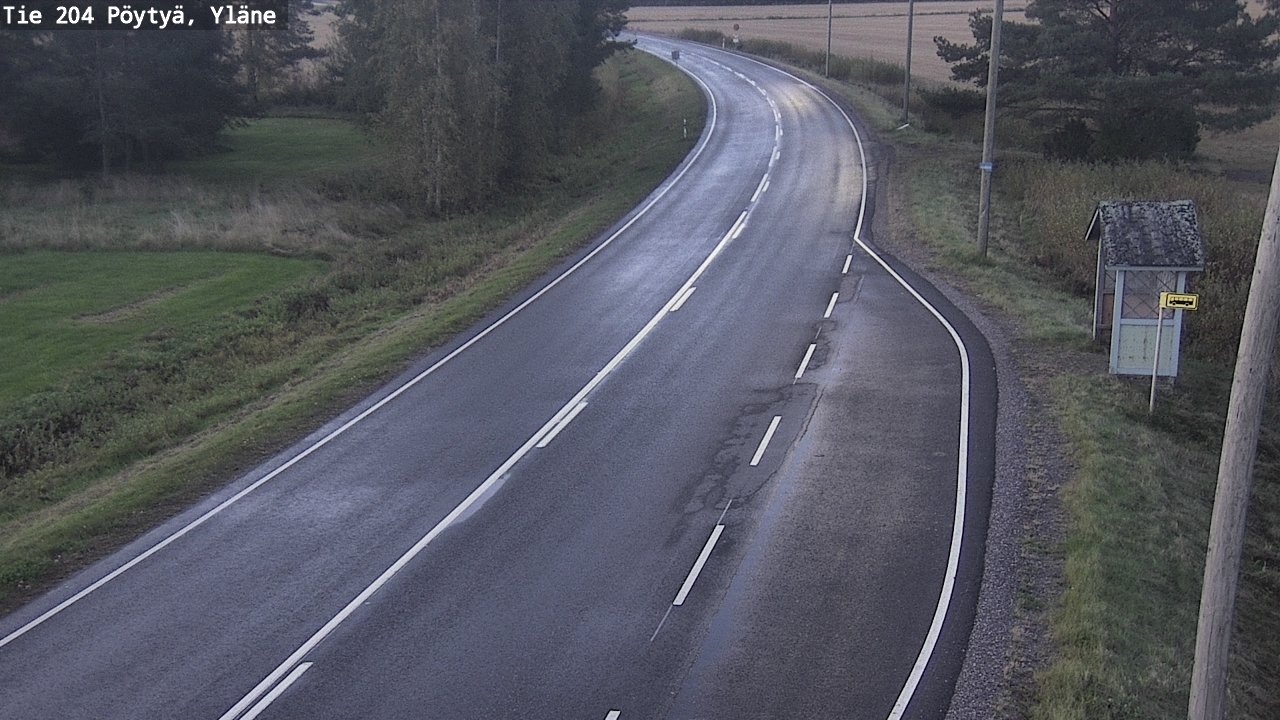 Weather Camera Image Road 204 Pöytyä, Yläne, Pöytyä, Varsinais-Suomi