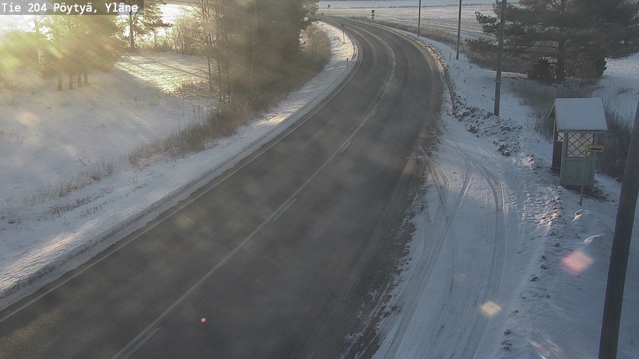 Weather Camera Image Väg 204 Pöytyä, Yläne, Pöytyä, Varsinais-Suomi