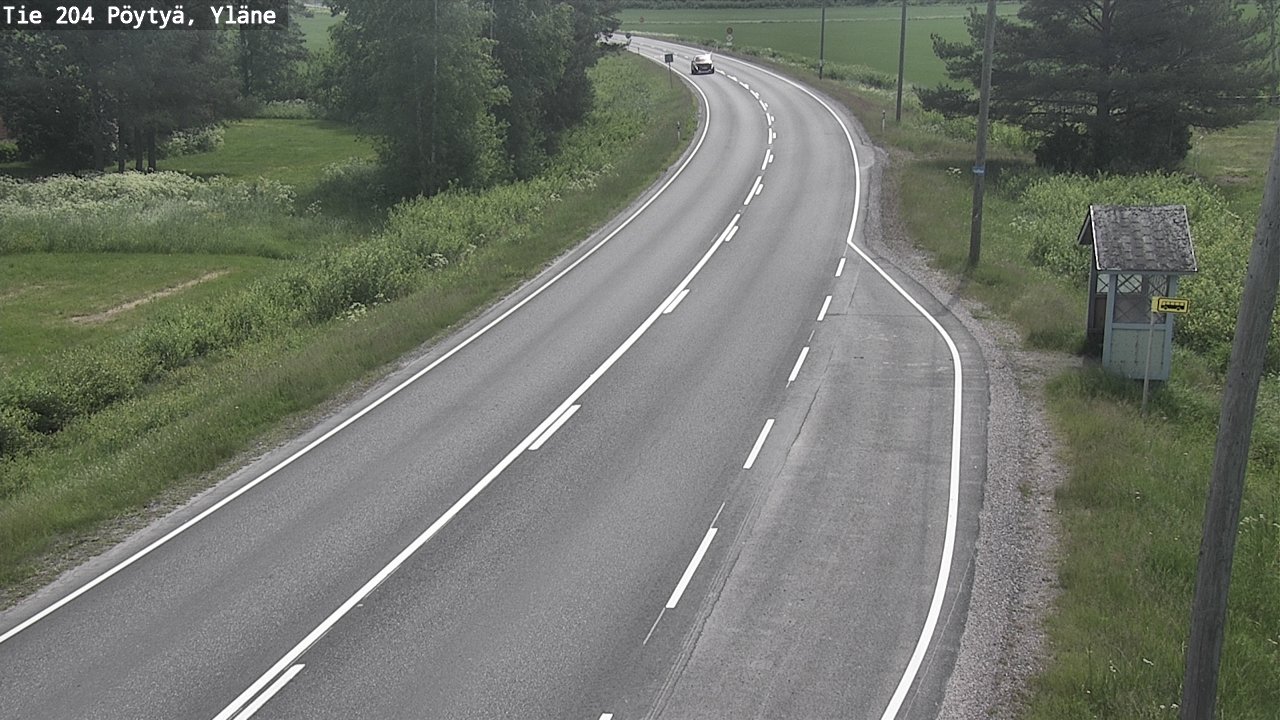 Weather Camera Image Road 204 Pöytyä, Yläne, Pöytyä, Varsinais-Suomi