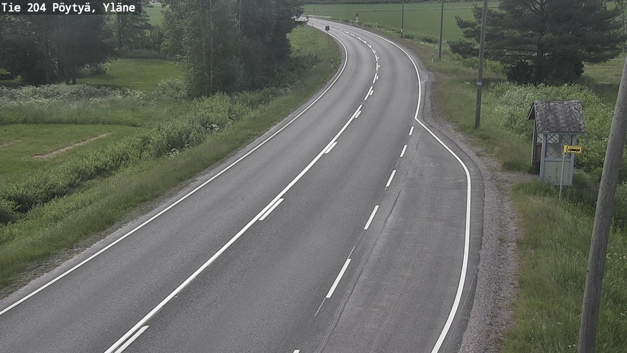 Weather Camera Image Road 204 Pöytyä, Yläne, Pöytyä, Varsinais-Suomi