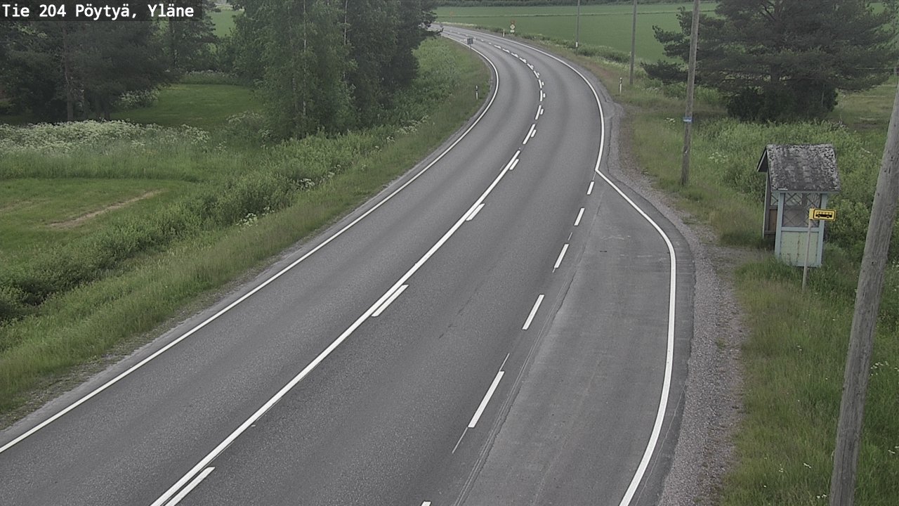 Weather Camera Image Road 204 Pöytyä, Yläne, Pöytyä, Varsinais-Suomi