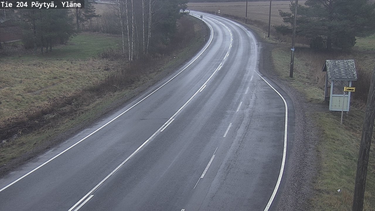 Weather Camera Image Road 204 Pöytyä, Yläne, Pöytyä, Varsinais-Suomi