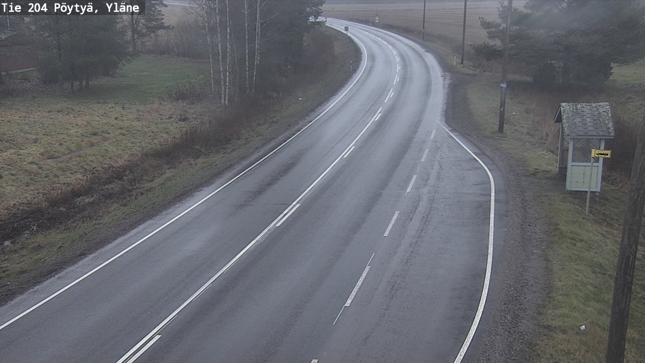 Weather Camera Image Road 204 Pöytyä, Yläne, Pöytyä, Varsinais-Suomi