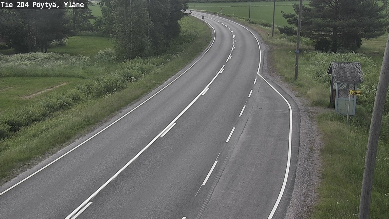 Weather Camera Image Road 204 Pöytyä, Yläne, Pöytyä, Varsinais-Suomi