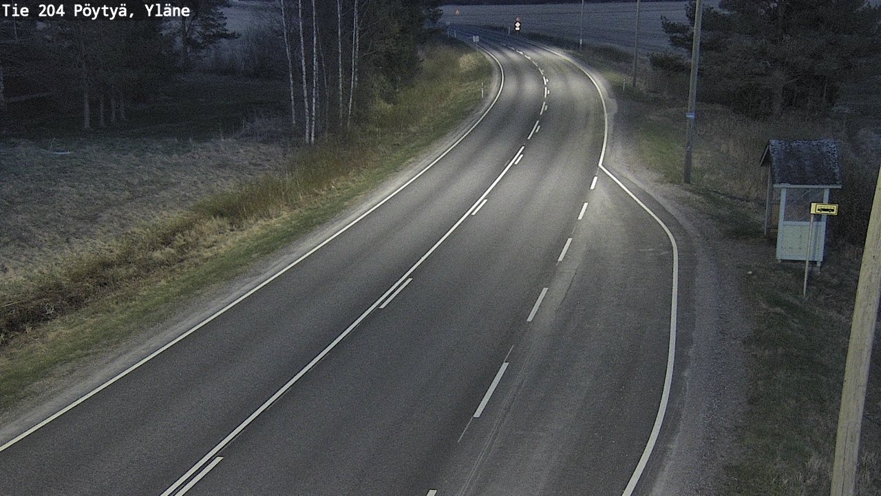 Weather Camera Image Road 204 Pöytyä, Yläne, Pöytyä, Varsinais-Suomi