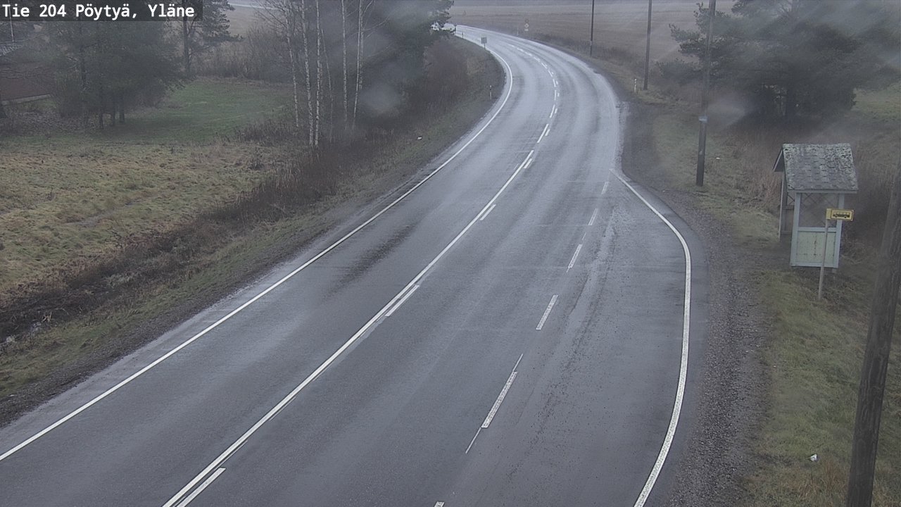Weather Camera Image Road 204 Pöytyä, Yläne, Pöytyä, Varsinais-Suomi