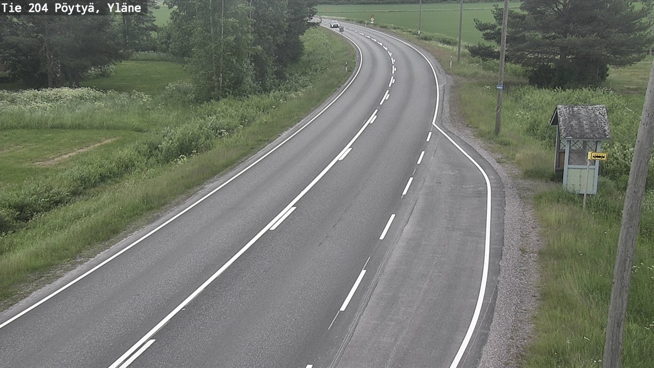 Weather Camera Image Road 204 Pöytyä, Yläne, Pöytyä, Varsinais-Suomi
