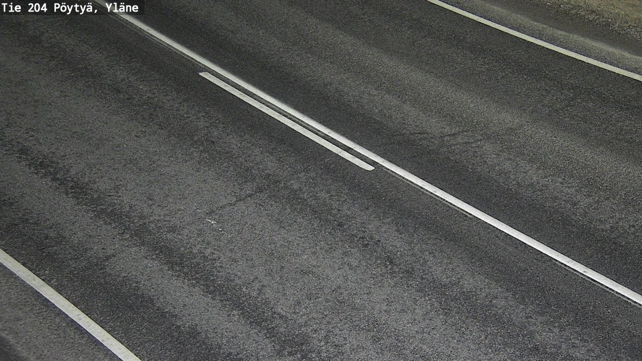 Weather Camera Image Väg 204 Pöytyä, Yläne, Pöytyä, Varsinais-Suomi