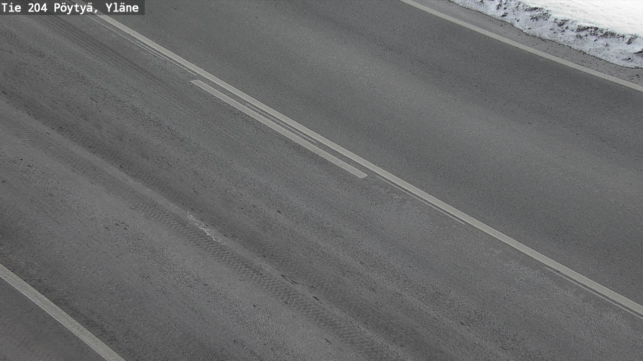 Weather Camera Image Väg 204 Pöytyä, Yläne, Pöytyä, Varsinais-Suomi