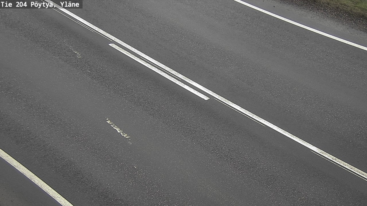 Weather Camera Image Road 204 Pöytyä, Yläne, Pöytyä, Varsinais-Suomi