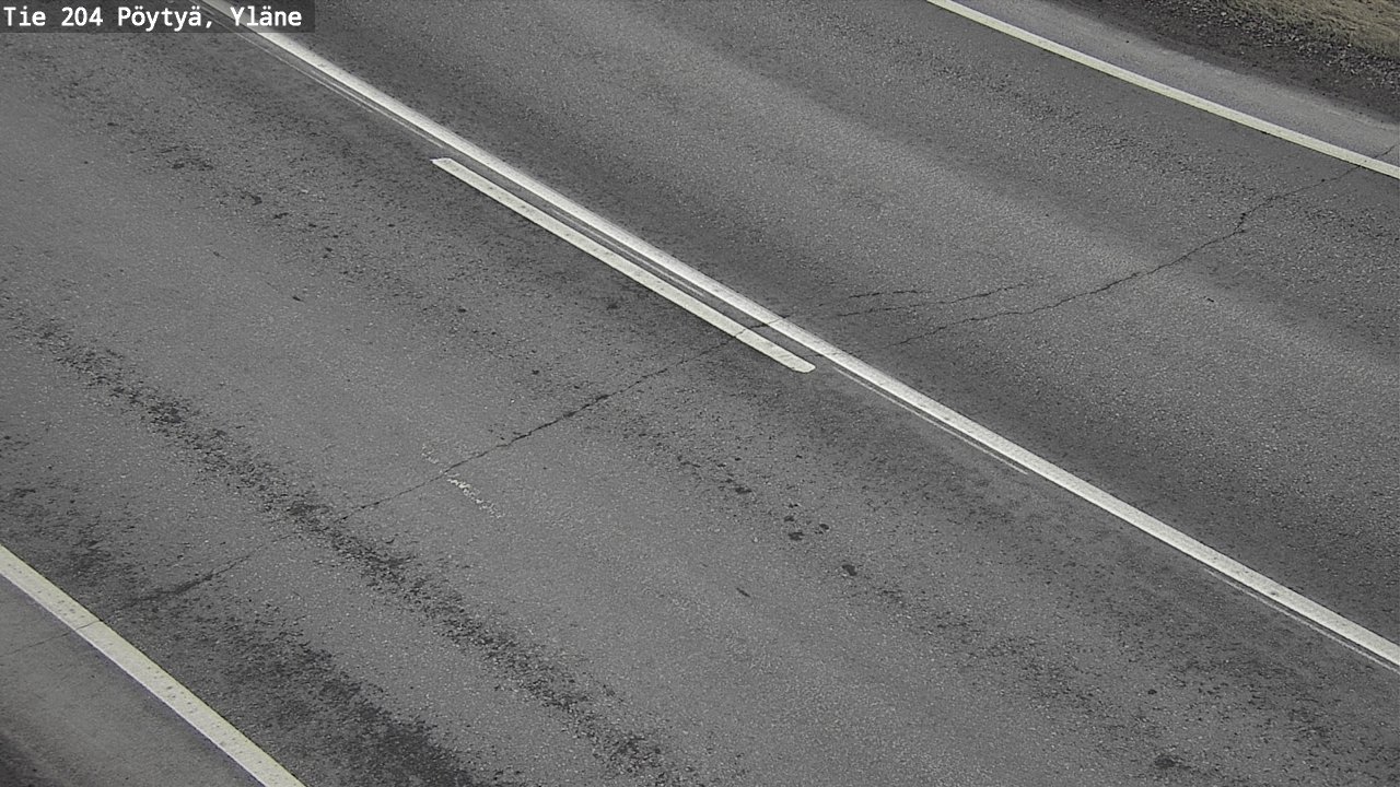Weather Camera Image Väg 204 Pöytyä, Yläne, Pöytyä, Varsinais-Suomi