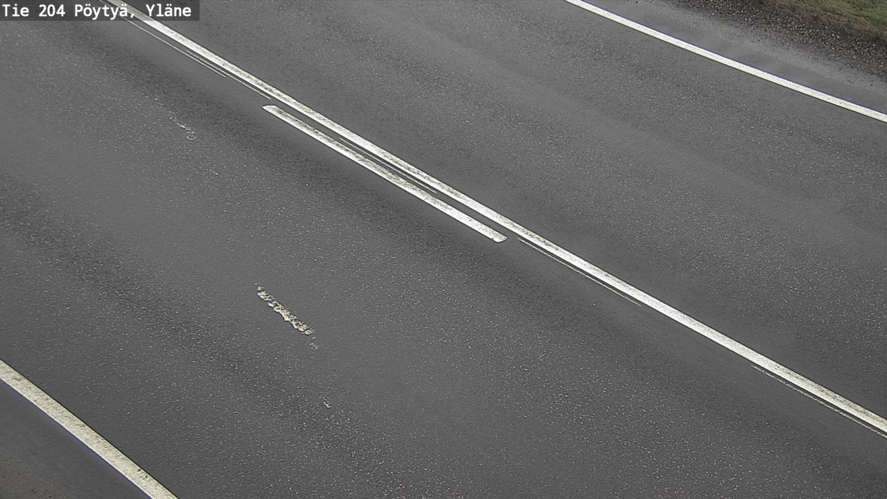 Weather Camera Image Väg 204 Pöytyä, Yläne, Pöytyä, Varsinais-Suomi