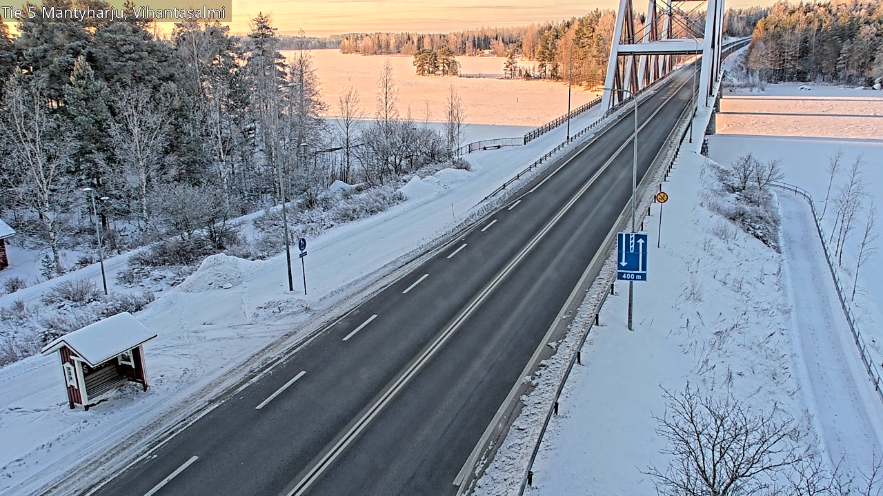Weather Camera Image Väg 5 Mäntyharju, Vihantasal, Mäntyharju, Etelä-Savo