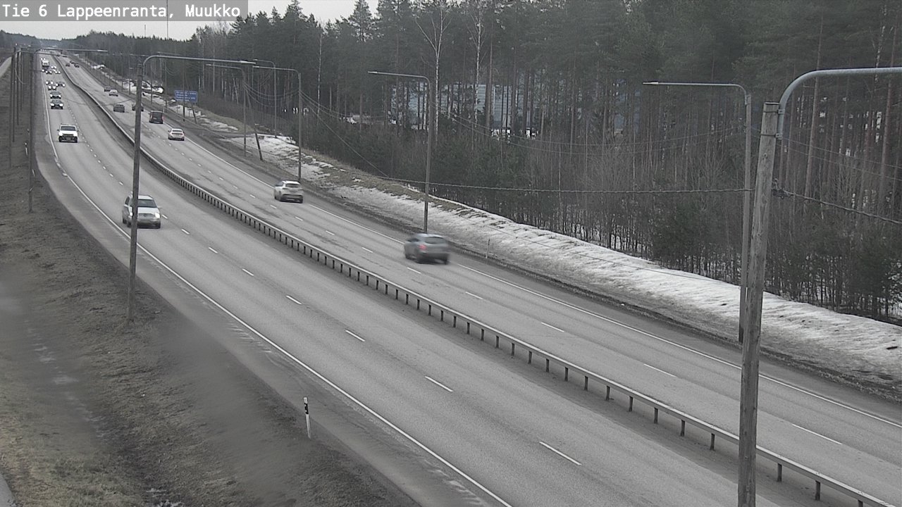 Weather Camera Image Väg 6 Villmanstrand, Muukko, Lappeenranta, Etelä-Karjala