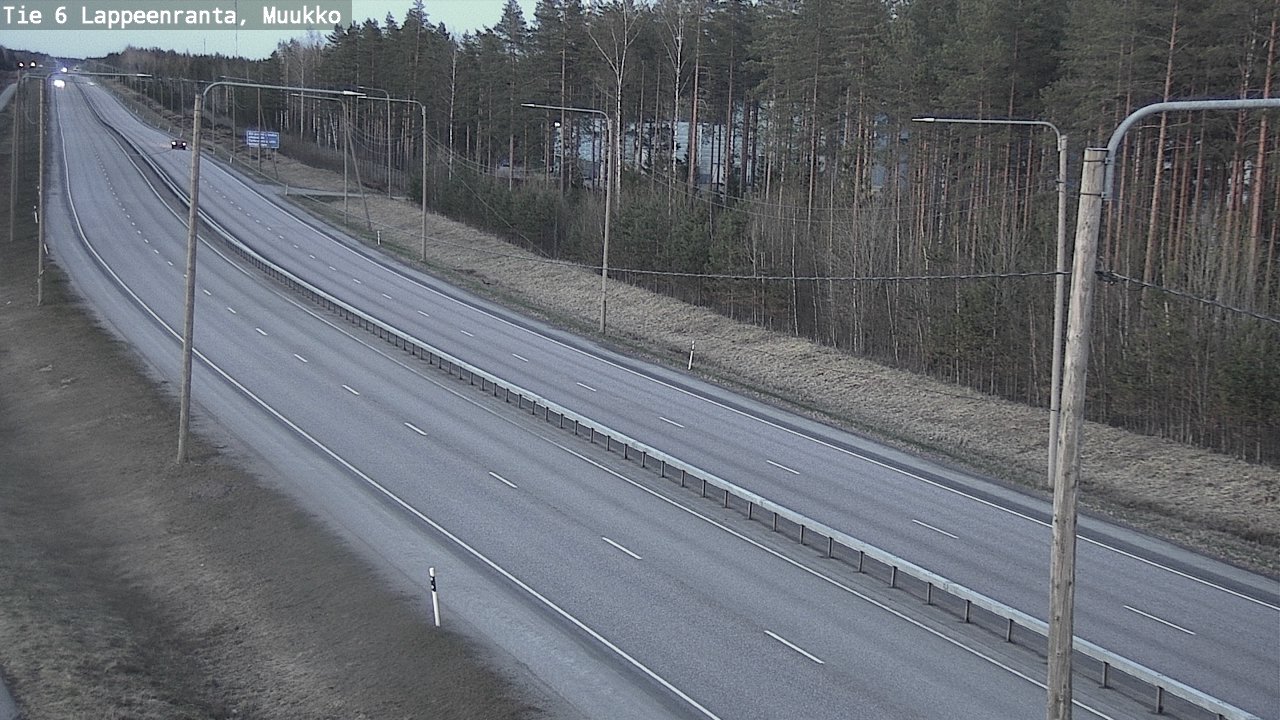 Weather Camera Image Väg 6 Villmanstrand, Muukko, Lappeenranta, Etelä-Karjala
