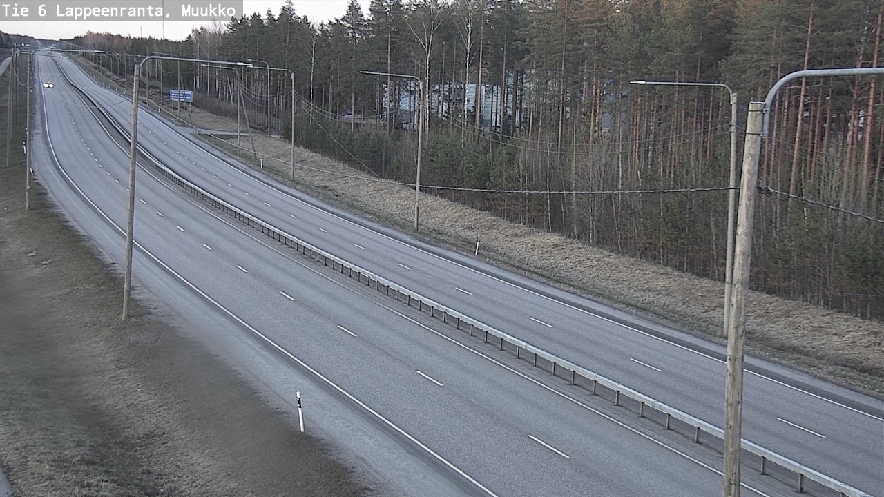 Weather Camera Image Väg 6 Villmanstrand, Muukko, Lappeenranta, Etelä-Karjala