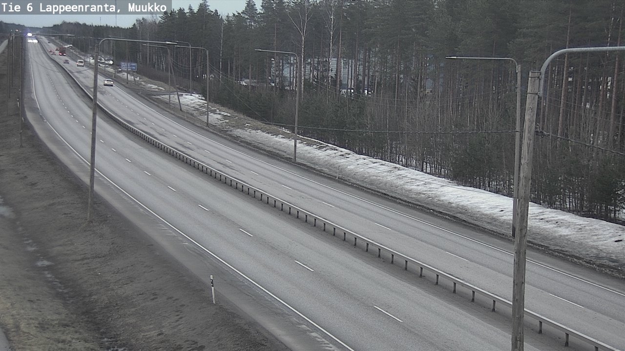 Weather Camera Image Väg 6 Villmanstrand, Muukko, Lappeenranta, Etelä-Karjala