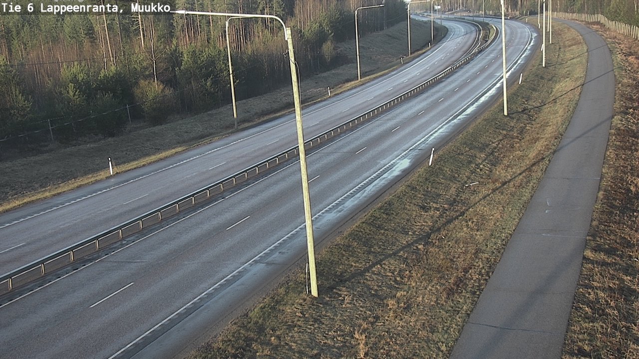 Weather Camera Image Väg 6 Villmanstrand, Muukko, Lappeenranta, Etelä-Karjala