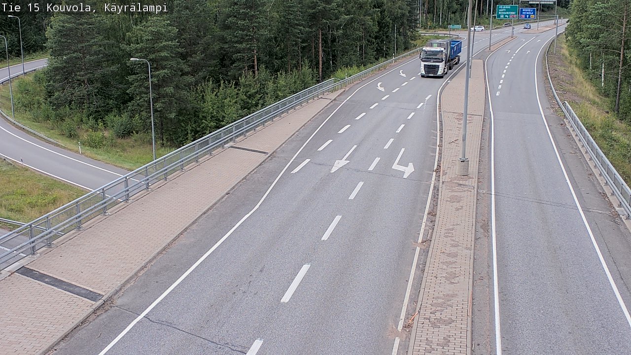 Weather Camera Image Road 15 Kouvola, Käyrälampi, Kouvola, Kymenlaakso