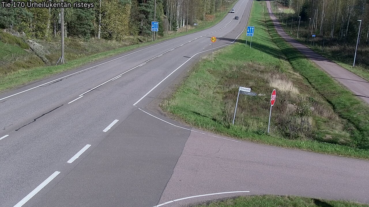 Weather Camera Image Väg 170 Vederlax Idrottsplatsen korsnin, Virolahti, Kymenlaakso