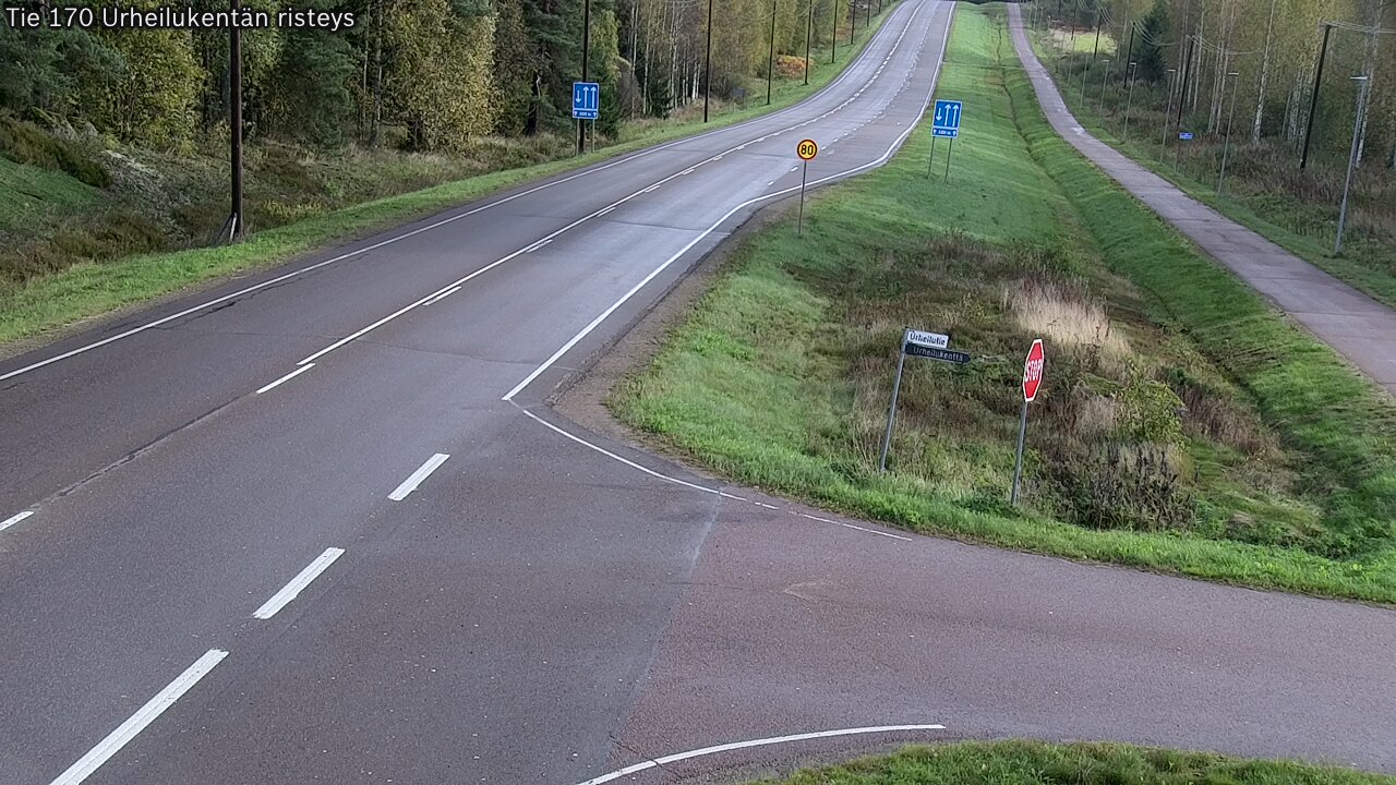 Weather Camera Image Väg 170 Vederlax Idrottsplatsen korsnin, Virolahti, Kymenlaakso