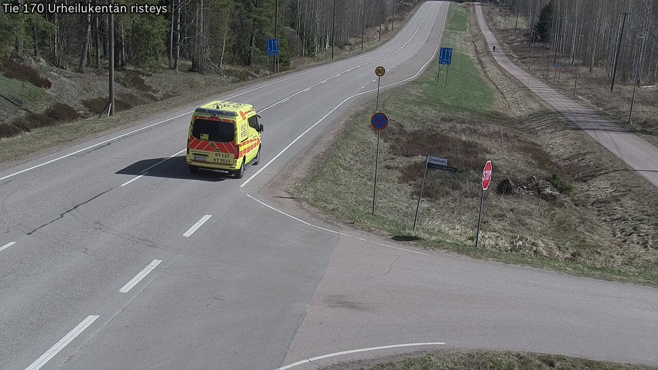 Weather Camera Image Väg 170 Vederlax Idrottsplatsen korsnin, Virolahti, Kymenlaakso