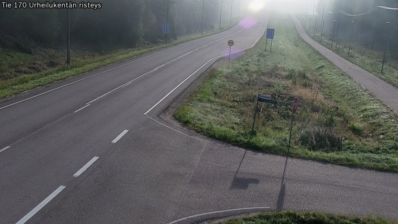 Weather Camera Image Väg 170 Vederlax Idrottsplatsen korsnin, Virolahti, Kymenlaakso