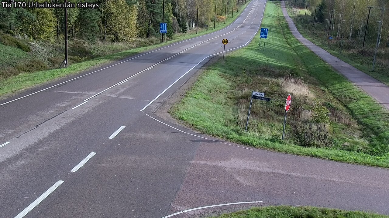 Weather Camera Image Väg 170 Vederlax Idrottsplatsen korsnin, Virolahti, Kymenlaakso