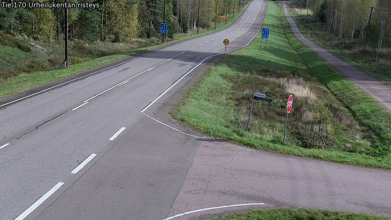 Weather Camera Image Väg 170 Vederlax Idrottsplatsen korsnin, Virolahti, Kymenlaakso