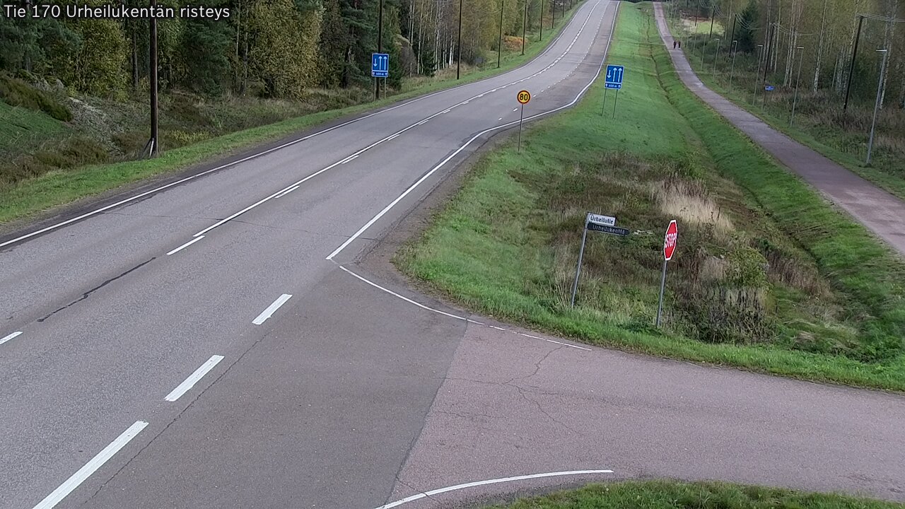 Weather Camera Image Väg 170 Vederlax Idrottsplatsen korsnin, Virolahti, Kymenlaakso