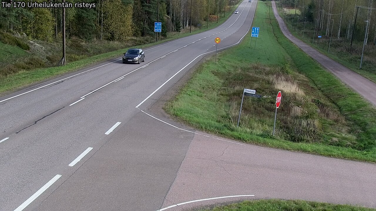Weather Camera Image Väg 170 Vederlax Idrottsplatsen korsnin, Virolahti, Kymenlaakso