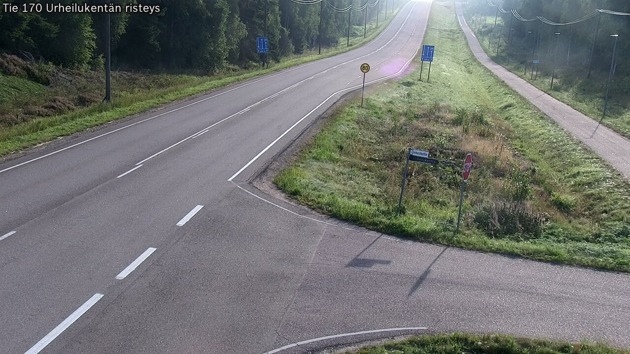 Weather Camera Image Väg 170 Vederlax Idrottsplatsen korsnin, Virolahti, Kymenlaakso