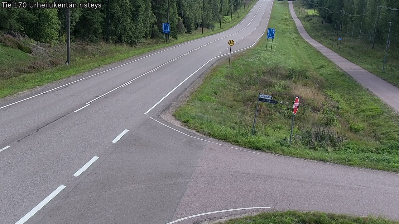 Weather Camera Image Väg 170 Vederlax Idrottsplatsen korsnin, Virolahti, Kymenlaakso