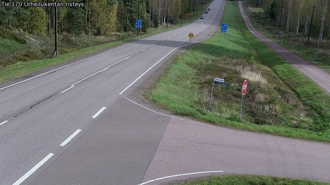 Weather Camera Image Väg 170 Vederlax Idrottsplatsen korsnin, Virolahti, Kymenlaakso