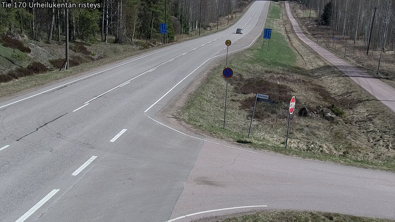 Weather Camera Image Väg 170 Vederlax Idrottsplatsen korsnin, Virolahti, Kymenlaakso