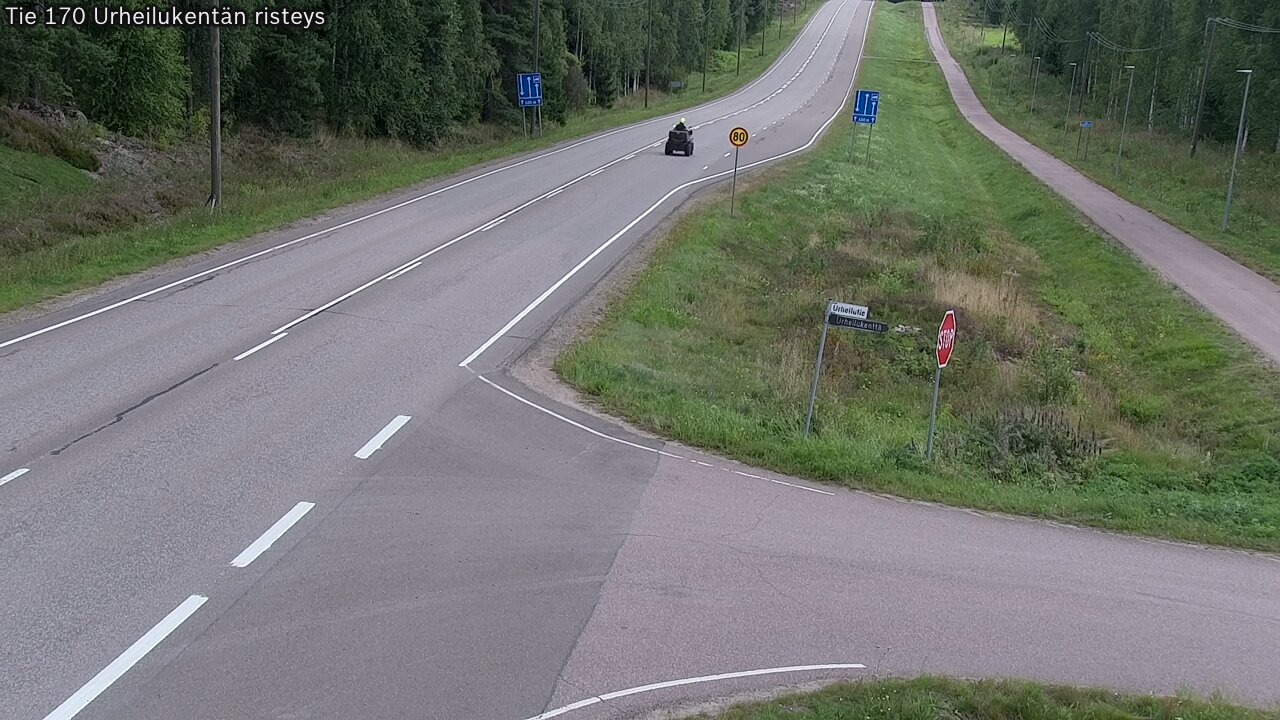 Weather Camera Image Väg 170 Vederlax Idrottsplatsen korsnin, Virolahti, Kymenlaakso