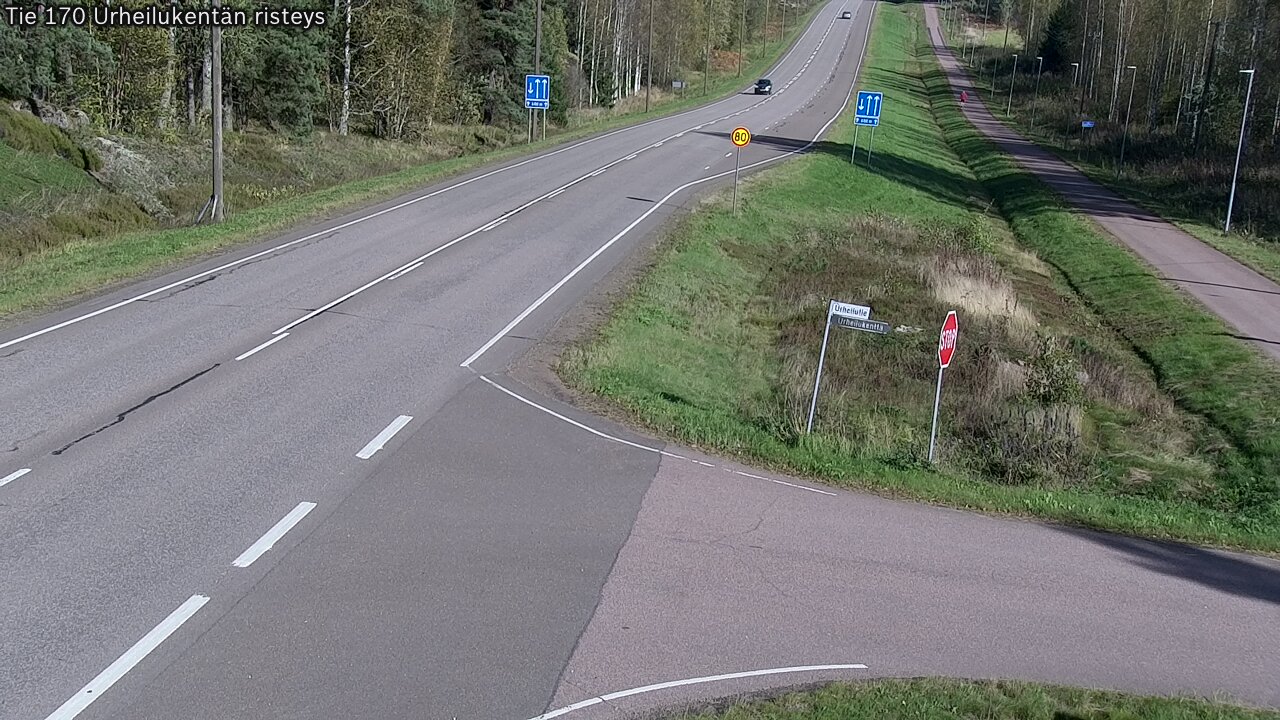 Weather Camera Image Väg 170 Vederlax Idrottsplatsen korsnin, Virolahti, Kymenlaakso