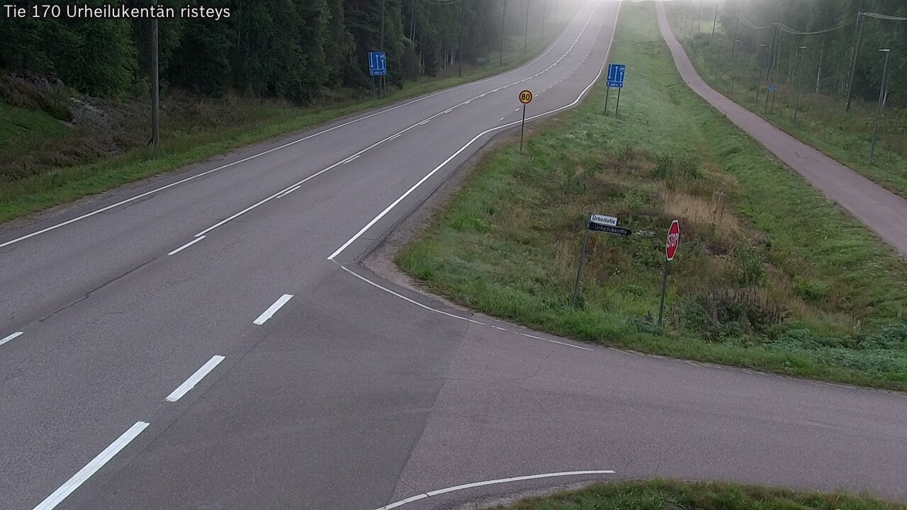 Weather Camera Image Väg 170 Vederlax Idrottsplatsen korsnin, Virolahti, Kymenlaakso